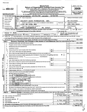 Form 990-EZ Tax Return for Exempt Organizations