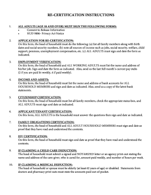 HUD 9886 Privacy Act Notice Form