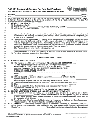 Florida AS IS Residential Contract For Sale And Purchase