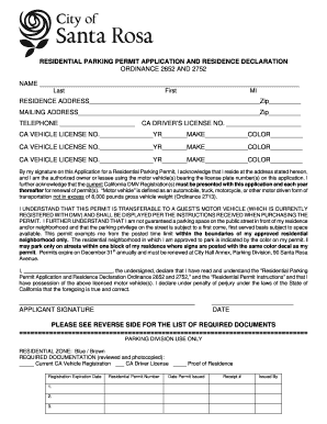 Residential Parking Permit Application