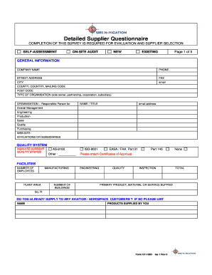 Supplier Questionnaire Form CF-136D