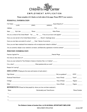 Employment Application