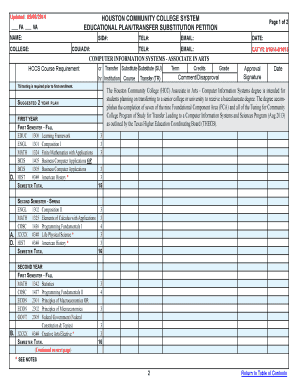 Educational Plan/Transfer Substitution Petition