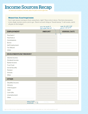 Income Sources Recap Form