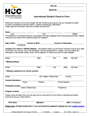 International Student Check-In Form