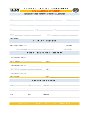 Veteran Educational Benefit Application