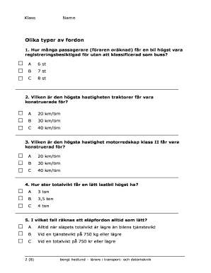 Swedish Vehicle Regulations Exam