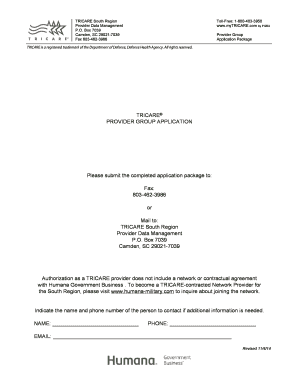 TRICARE Provider Group Application