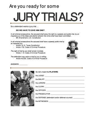 Jury Trial Setting Form