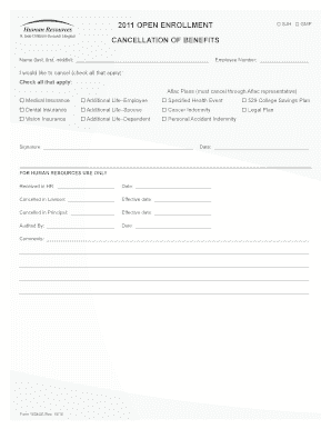 Employee Benefits Cancellation Form