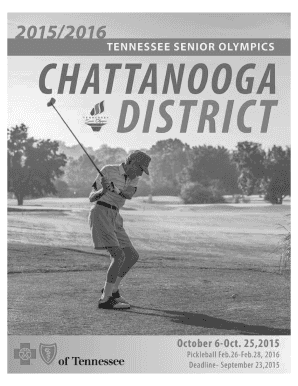 Tennessee Senior Olympics Registration Form