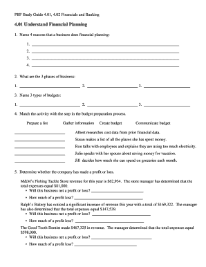 Financial identification form - study guide 401 402 financial and banking form