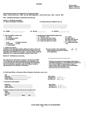 Fiscal Operations Report and Application to Participate (FISAP)
