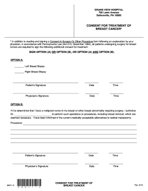 Consent for Breast Cancer Treatment