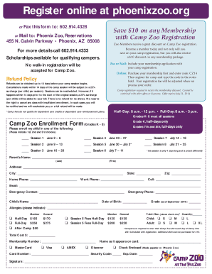 Camp Zoo Enrollment Form
