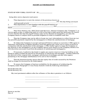 Payoff Authorization Form