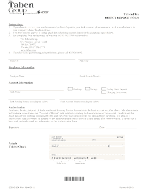 TabenFlex Direct Deposit Form