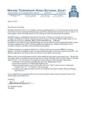 Illinois Student Immunization Consent Form