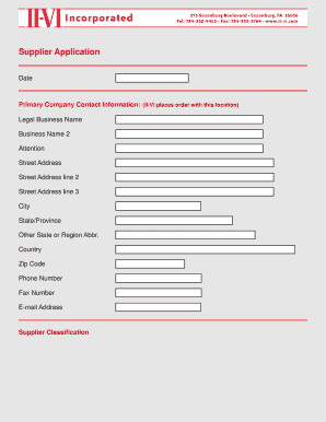 Supplier Application Form