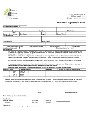 Enrolment Agreement Form