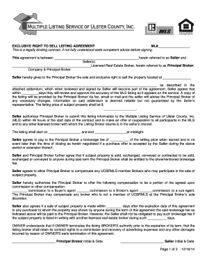 Exclusive Right to Sell Listing Agreement