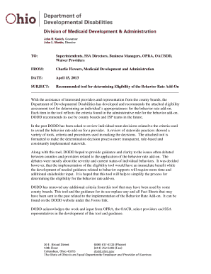Eligibility Assessment for Behavior Rate Add-On