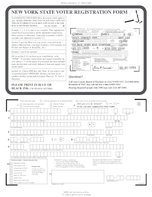 New York State Voter Registration Form