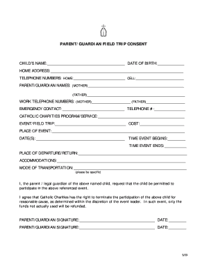 Parent Guardian Field Trip Consent