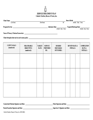 Service Treatment Plan