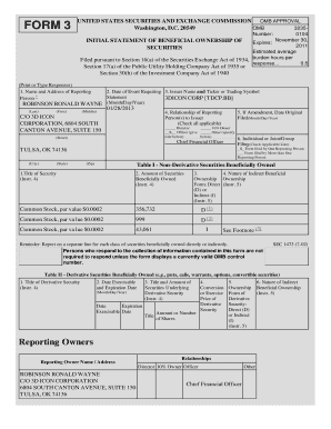 SEC Form 3 Beneficial Ownership