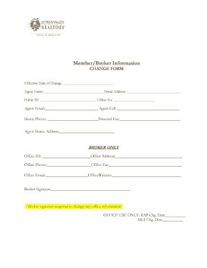 Member Broker Information Change Form