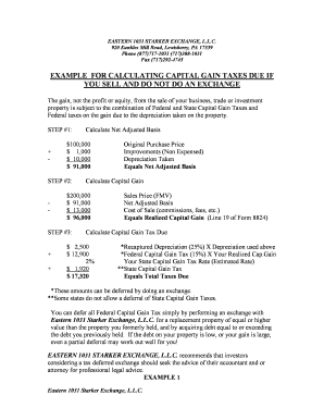 Capital Gain Tax Calculation Worksheet