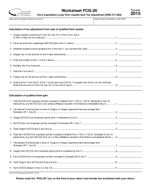 Oregon Farm Liquidation Long-Term Capital Gain Tax Adjustment Form