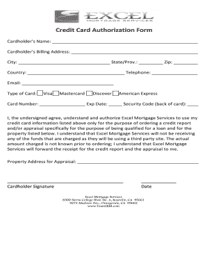 Credit Card Authorization Form