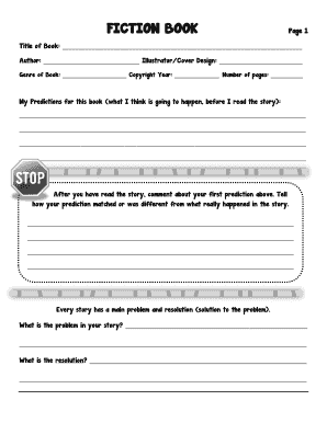 Fiction Book Reading Worksheet