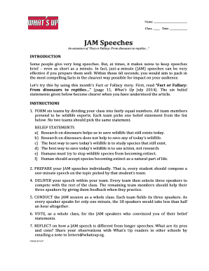 Just-a-Minute Speech Activity