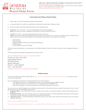 Dental Claim Form