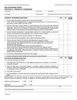 California SSI Screening Guide