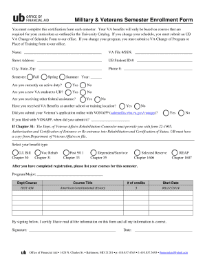 Military & Veterans Semester Enrollment Form