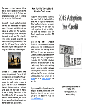 Adoption Tax Credit Form 8839