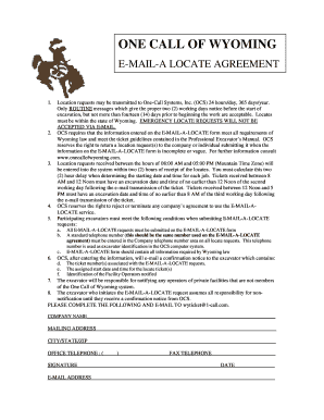 Wyoming E-Mail-A-Locate Agreement