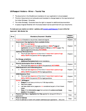 india tourist visa checklist