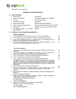 Anti-Money Laundering Affidavit