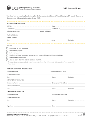 OPT Status Form