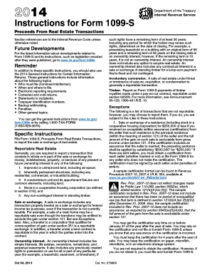 Instructions for Form 1099-S