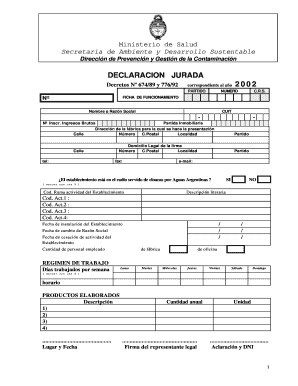 Declaración Jurada
