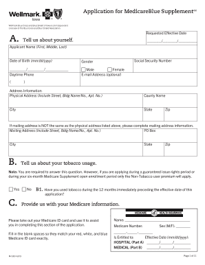 Medicare Supplement Application Form