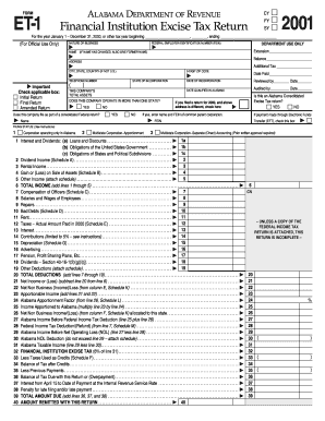 Alabama Financial Institution Excise Tax Return