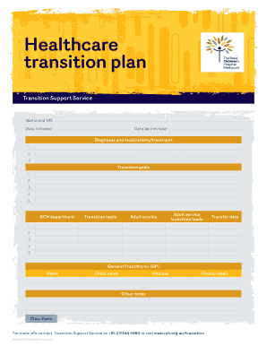 Employee transition plan - Healthcare transition plan