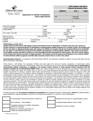 Florida High School Athletic Participation Consent Form